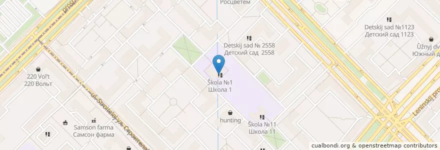 Mapa de ubicacion de Школа №1 en Россия, Центральный Федеральный Округ, Москва, Гагаринский Район.