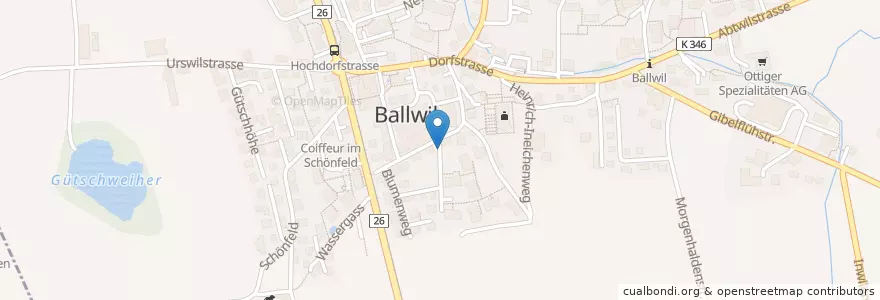 Mapa de ubicacion de Ballwil Margrethenweg en Suiza, Lucerna, Ballwil.