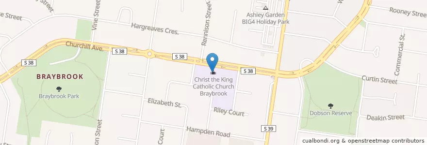 Mapa de ubicacion de Christ the King Catholic Church Braybrook en オーストラリア, ビクトリア, City Of Maribyrnong.