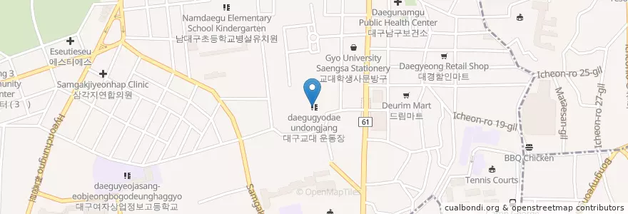 Mapa de ubicacion de 대구교대 운동장 en 大韓民国, 大邱, 南区, 대명동.