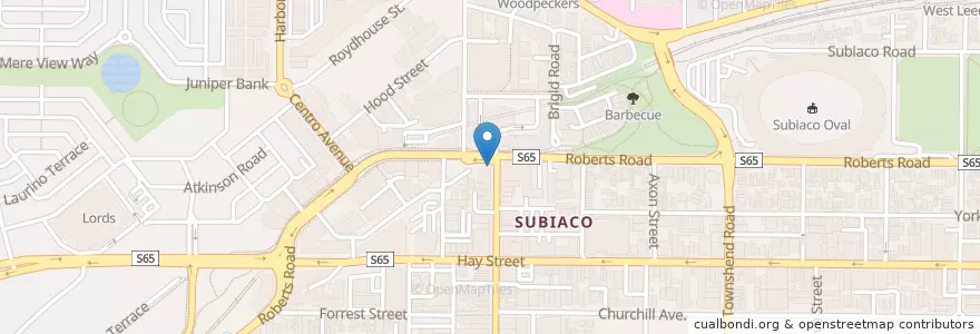Mapa de ubicacion de San Churros en 澳大利亚, 西澳大利亚州, City Of Subiaco.