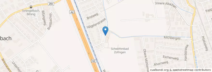 Mapa de ubicacion de Schwimmbad Zofingen en Svizzera, Argovia, Bezirk Zofingen.