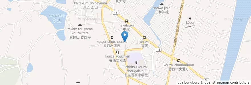 Mapa de ubicacion de 宇佐八幡宮 en Jepun, 香川県, 高松市.