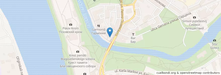 Mapa de ubicacion de Пивной дом en ロシア, 北西連邦管区, プスコフ州, Псковский Район, Городской Округ Псков.