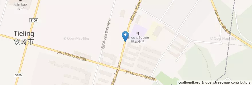 Mapa de ubicacion de 龙山乡 en 中国, 辽宁省, 铁岭市, 铁岭县, 银州区, 红旗街道.