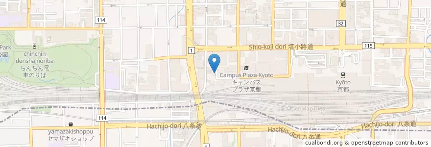 Mapa de ubicacion de Kyoto Cycling Tour Project en Japan, Präfektur Kyōto, 京都市, 下京区.