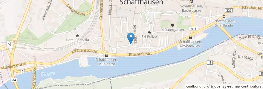 Mapa de ubicacion de Herrenacker Süd en Швейцария, Шаффхаузен, Schaffhausen.