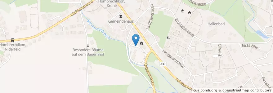 Mapa de ubicacion de Sammelstelle Holflüe en Suisse, Zurich, Bezirk Meilen, Hombrechtikon.