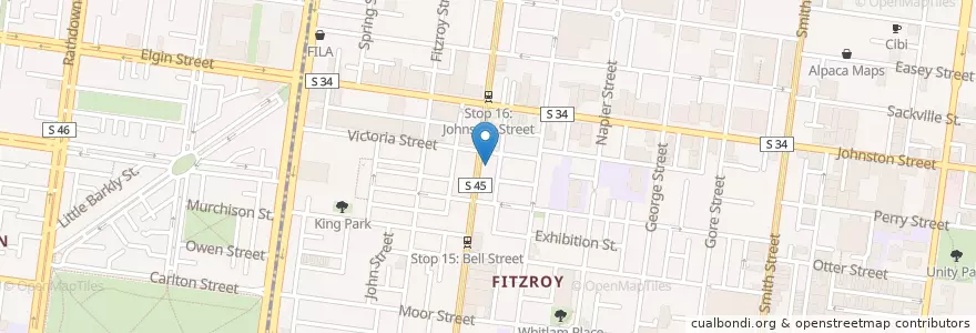 Mapa de ubicacion de Kodiak Club en Australien, Victoria, City Of Yarra.