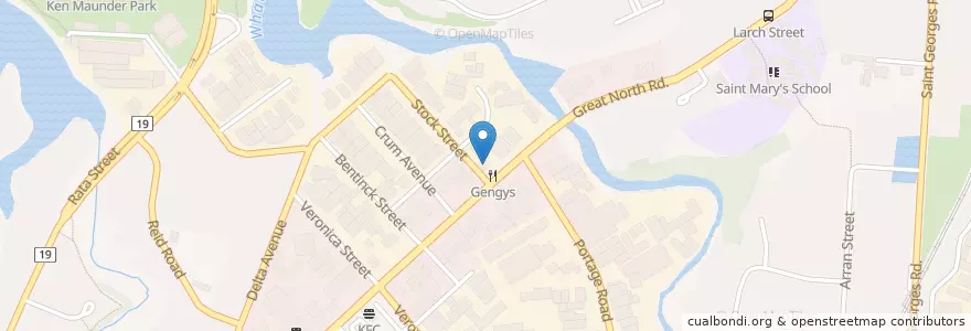 Mapa de ubicacion de Gengys en 뉴질랜드, Auckland, Whau.