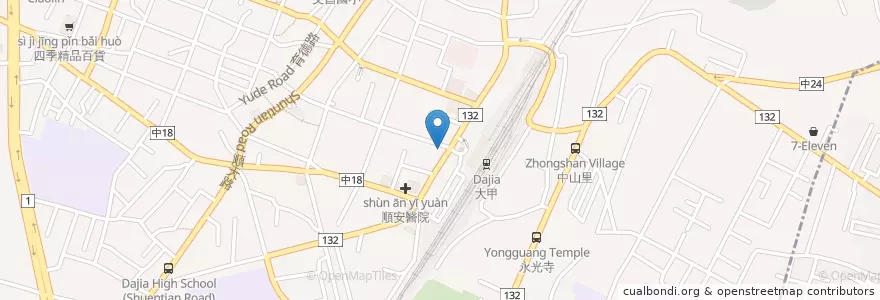 Mapa de ubicacion de 正大牙醫 en 台湾, 台中市, 大甲区.
