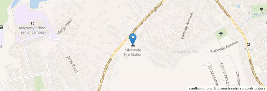 Mapa de ubicacion de Silverdale Fire Station en New Zealand, Auckland, Hibiscus And Bays.
