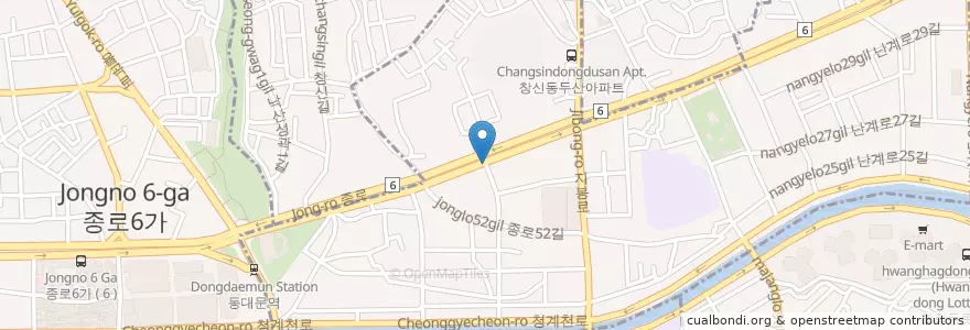 Mapa de ubicacion de 창신1동 en 대한민국, 서울, 종로구, 창신1동.