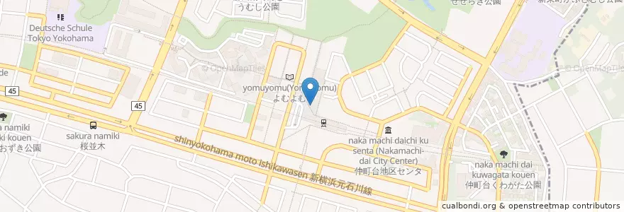 Mapa de ubicacion de マクドナルド en اليابان, كاناغاوا, 横浜市, 都筑区.