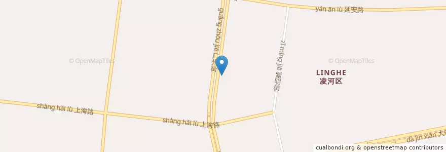 Mapa de ubicacion de 榴花街道 en Chine, Liaoning, 锦州市, 凌河区, 榴花街道.