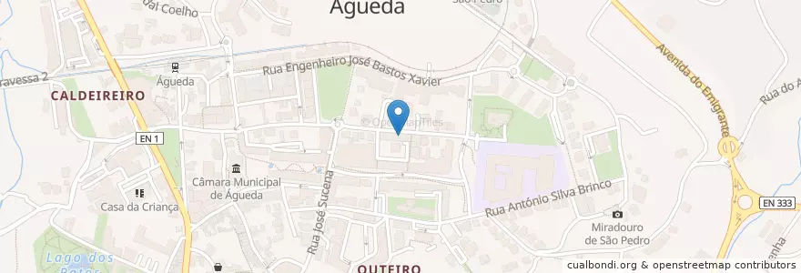 Mapa de ubicacion de O Tipico en Portogallo, Aveiro, Centro, Baixo Vouga, Águeda, Águeda E Borralha.