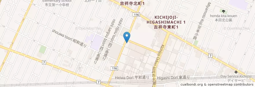 Mapa de ubicacion de 多摩信用金庫 en Japão, Tóquio, 武蔵野市.