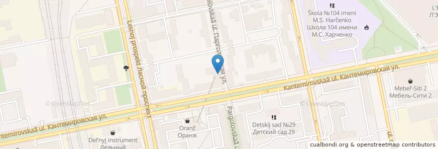 Mapa de ubicacion de Пироговый дворик en Russia, Northwestern Federal District, Leningrad Oblast, Saint Petersburg, Vyborgsky District, Округ Сампсониевское.