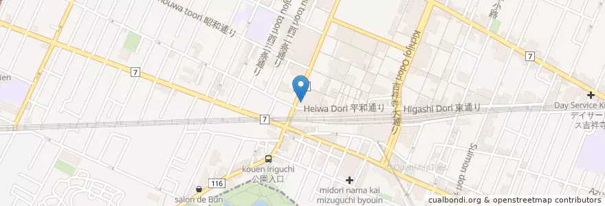 Mapa de ubicacion de 近江屋 en Jepun, 東京都, 武蔵野市.