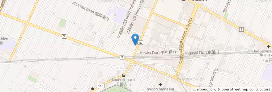 Mapa de ubicacion de 東京スター銀行 en ژاپن, 東京都, 武蔵野市.