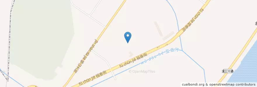 Mapa de ubicacion de 纤维街道 en 중국, 랴오닝성, 단둥시, 전싱구, 纤维街道.