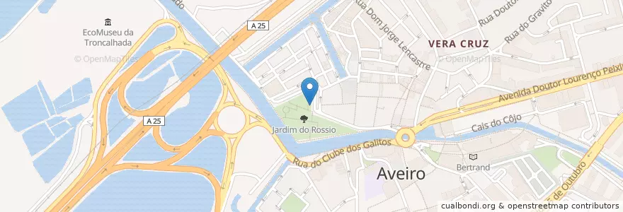 Mapa de ubicacion de Mobi.E AVR-002 (1 Cee, 1 Mennekes) en پرتغال, Aveiro, Centro, Baixo Vouga, Aveiro, Glória E Vera Cruz.