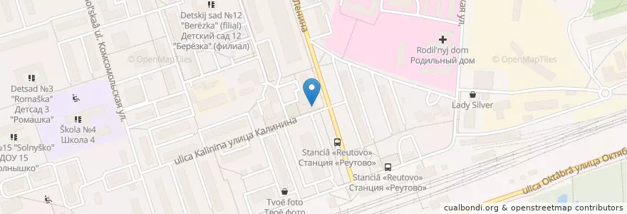 Mapa de ubicacion de Отделение связи №143964 en Rusland, Centraal Federaal District, Oblast Moskou, Городской Округ Реутов.