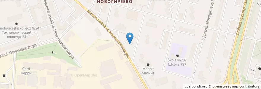 Mapa de ubicacion de Роснефть en روسيا, Центральный Федеральный Округ, Москва, Восточный Административный Округ, Район Новогиреево.