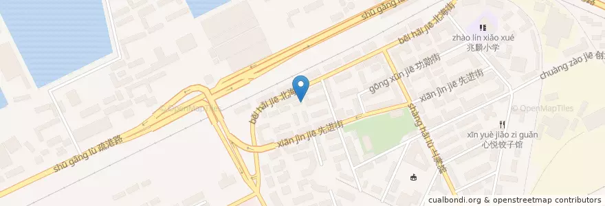 Mapa de ubicacion de 站北街道 en Çin, Liaoning, 大连市, 西岗区, 站北街道.