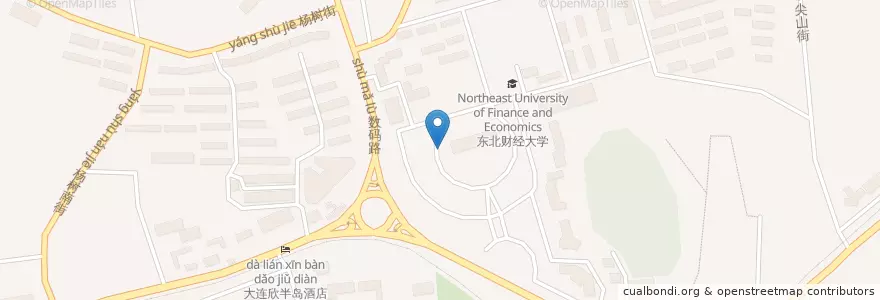 Mapa de ubicacion de 黑石礁街道 en Chine, Liaoning, 大连市, 沙河口区, 黑石礁街道.