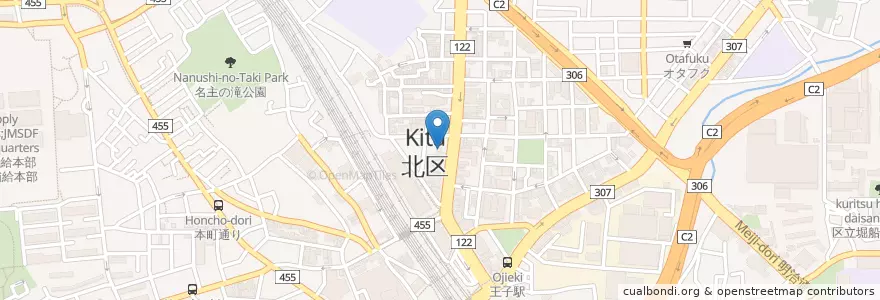 Mapa de ubicacion de 城北信用金庫 en اليابان, 東京都, 北区.