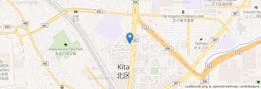 Mapa de ubicacion de 千石自慢らーめん en Japonya, 東京都, 北区.