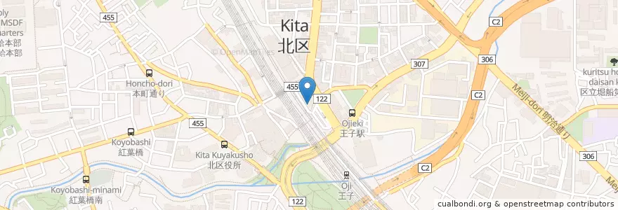 Mapa de ubicacion de 三菱UFJ銀行 en 일본, 도쿄도, 北区.