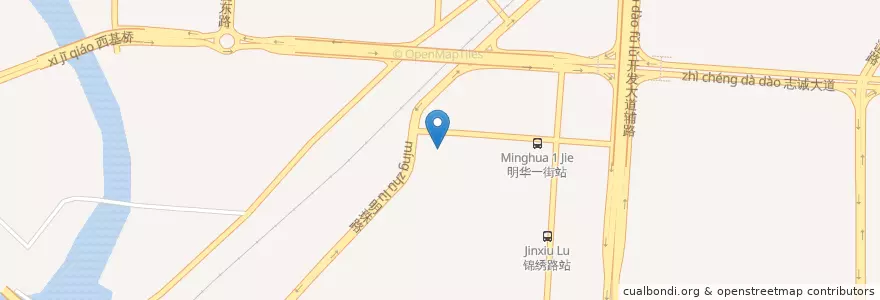 Mapa de ubicacion de 夏港街道 en 中国, 広東省, 広州市, 黄埔区, 夏港街道.