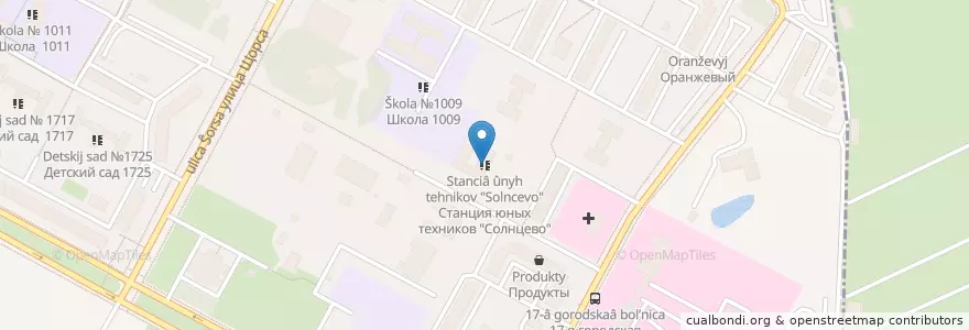 Mapa de ubicacion de Станция юных талантов "Солнцево" en Rusia, Distrito Federal Central, Москва, Западный Административный Округ, Район Солнцево.