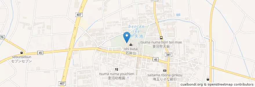 Mapa de ubicacion de 妻沼聖天山 en Japan, Präfektur Saitama, 熊谷市.