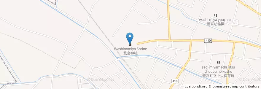 Mapa de ubicacion de 鷲宮神社 (Washinomiya Shrine) en Japon, Préfecture De Saitama, Kazo.