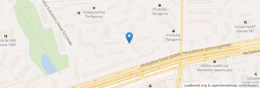 Mapa de ubicacion de Полидент en Rússia, Distrito Federal Central, Москва, Западный Административный Округ, Можайский Район.