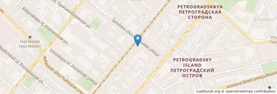 Mapa de ubicacion de Сбербанк en Russia, Northwestern Federal District, Leningrad Oblast, Saint Petersburg, Petrogradsky District, Округ Кронверкское.