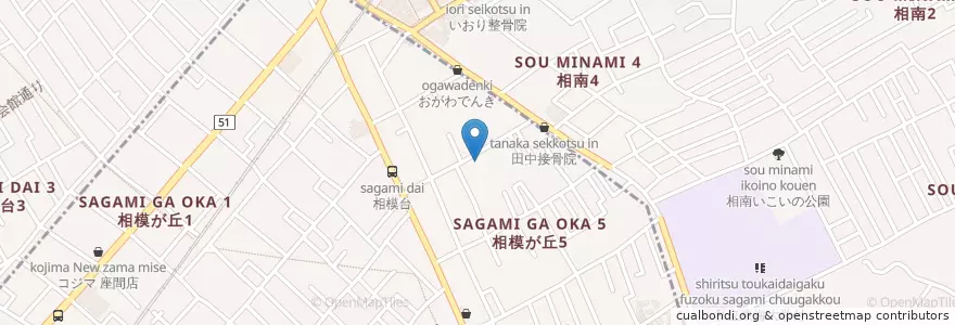 Mapa de ubicacion de 相模が丘東保育園 en Япония, Канагава, Сагамихара, Минами.