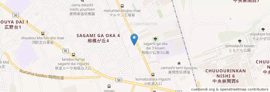 Mapa de ubicacion de 座間キリスト教会 en ژاپن, 神奈川県.