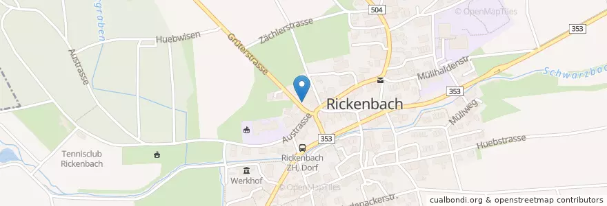 Mapa de ubicacion de VOLG Laden/Landi en スイス, チューリッヒ, Bezirk Winterthur, Rickenbach (Zh).