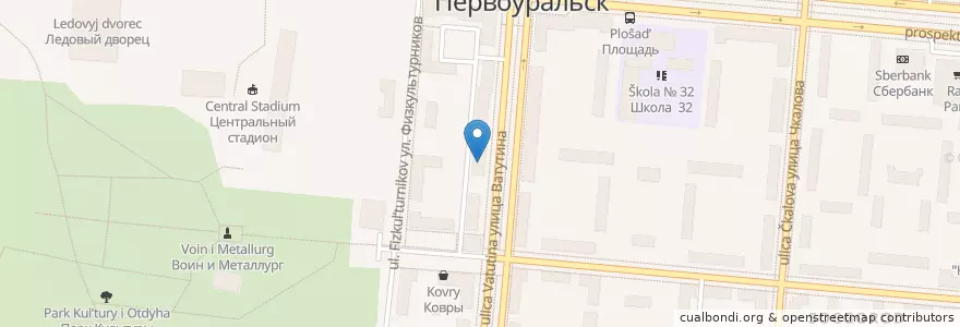 Mapa de ubicacion de Sberbank en Russia, Ural Federal District, Sverdlovsk Oblast, Западный Управленческий Округ, Городской Округ Первоуральск.