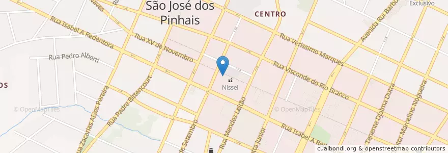 Mapa de ubicacion de Nissei en Brasil, Região Sul, Paraná, Região Geográfica Intermediária De Curitiba, Região Metropolitana De Curitiba, Microrregião De Curitiba, São José Dos Pinhais.