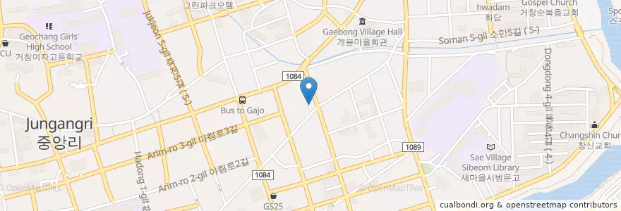 Mapa de ubicacion de 화성주유소 ( Hwaseong Gas Station) en 대한민국, 경상남도, 거창군.