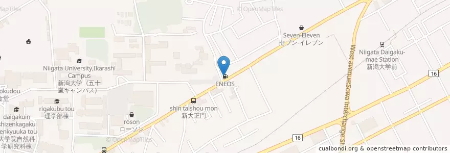Mapa de ubicacion de ENEOS en Japan, 新潟県, 新潟市, 西区.