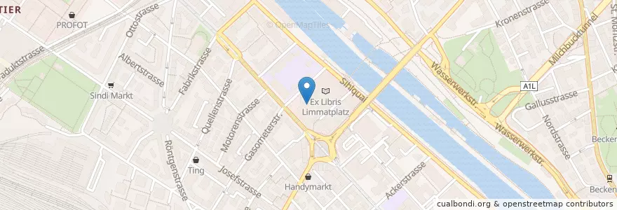 Mapa de ubicacion de Migros Restaurant en Svizzera, Zurigo, Distretto Di Zurigo, Zurigo.