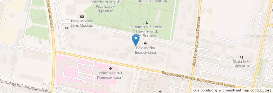 Mapa de ubicacion de Ополе en Russland, Föderationskreis Zentralrussland, Oblast Belgorod, Белгородский Район, Городской Округ Белгород.