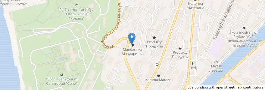 Mapa de ubicacion de Мандаринка en 러시아, 남부연방관구, Краснодарский Край, Городской Округ Сочи.