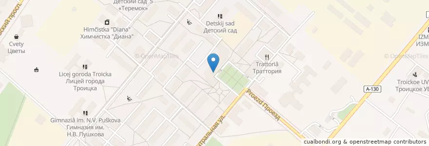 Mapa de ubicacion de Центр МоСТ en Russia, Central Federal District, Moscow, Troitsky Administrative Okrug, Городской Округ Троицк.